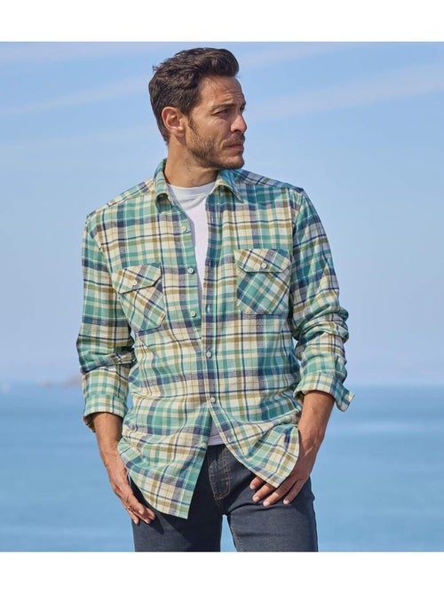 La chemise flanelle à carreaux nature - atlas for men - Kiabi La chemise flanelle à carreaux nature - atlas for men - Kiabi