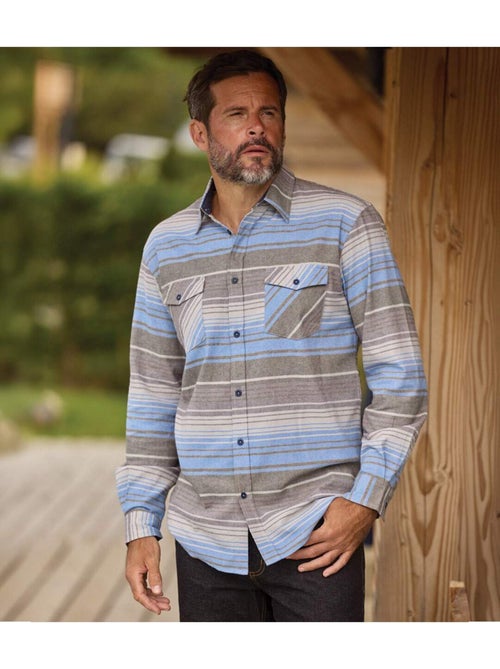 La chemise flanelle rayée - atlas for men - Kiabi La chemise flanelle rayée - atlas for men - Kiabi
