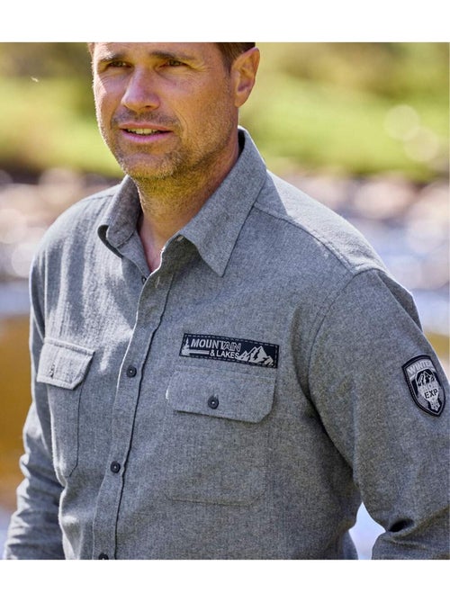 La chemise flanelle tissage chevron esprit pilote  - atlas for men - Kiabi