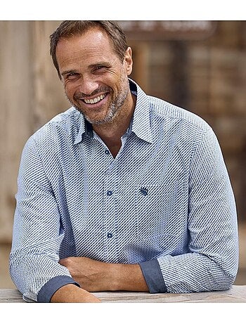 La chemise popeline à micro-motifs - atlas for men