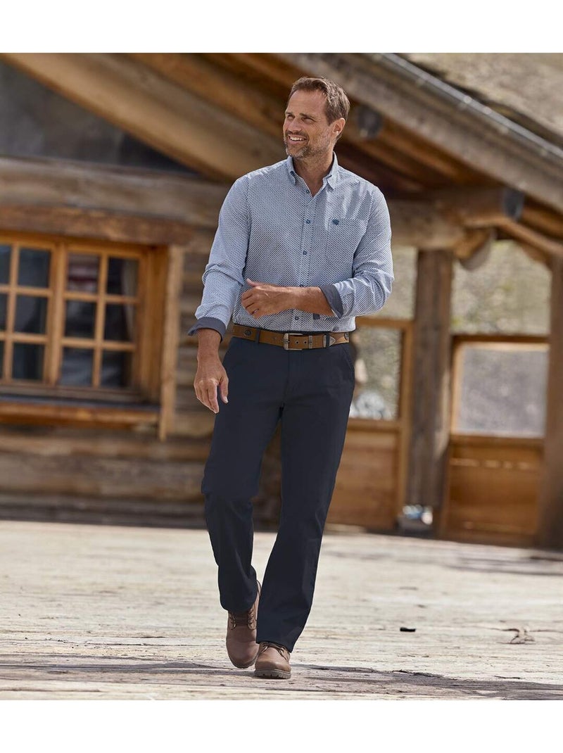 La chemise popeline à micro-motifs   - atlas for men Bleu - Kiabi