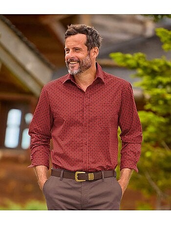 La chemise popeline à micro-motifs - atlas for men