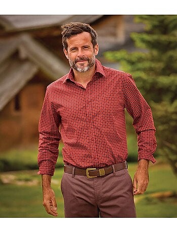 La chemise popeline à micro-motifs - atlas for men