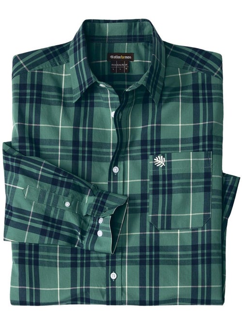 La Chemise Popeline Manches Longues à Carreaux  - ATLAS FOR MEN - Kiabi