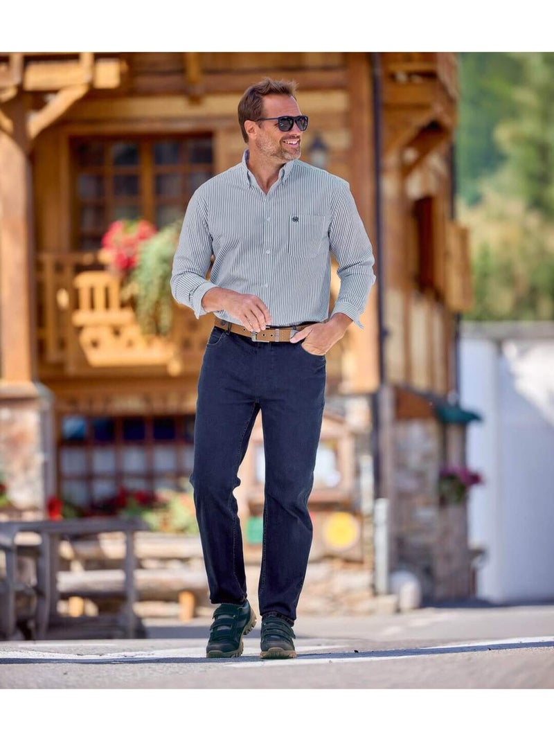 La chemise popeline rayée  - atlas for men Blanc Bleu - Kiabi