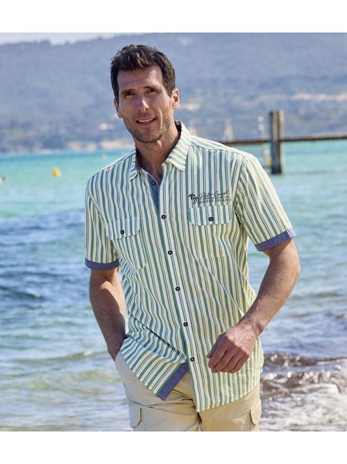 La Chemise Popeline Rayée  - ATLAS FOR MEN - Kiabi