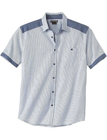 La Chemisette Popeline Rayée Casual - ATLAS FOR MEN