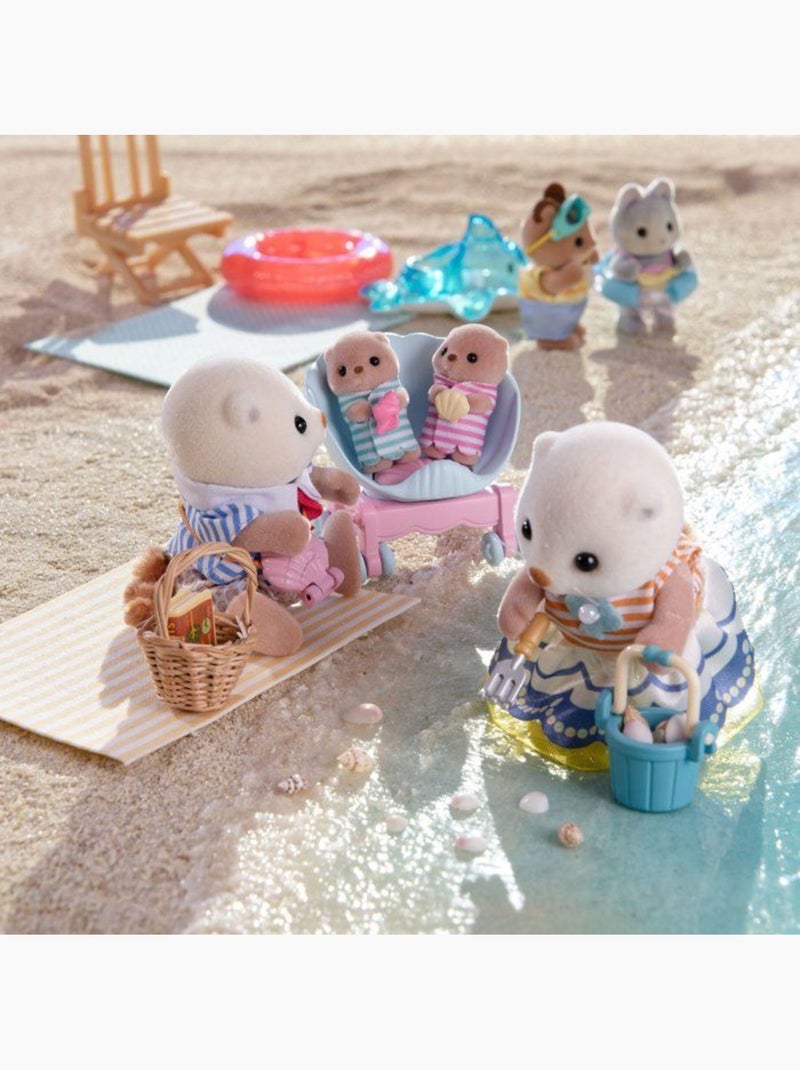 La famille loutre de mer - sylvanian families - 5803 Beige - Kiabi