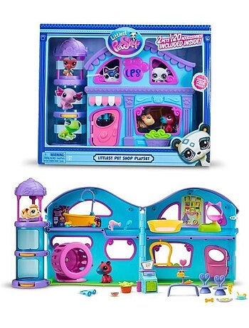 La grande maison - bandai - littlest pet shop avec 3 pets dont 1 exclusif