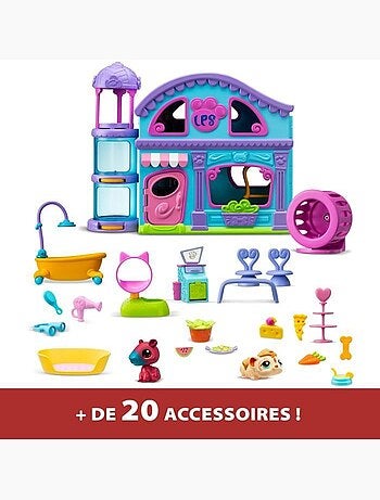 La grande maison - bandai - littlest pet shop avec 3 pets dont 1 exclusif