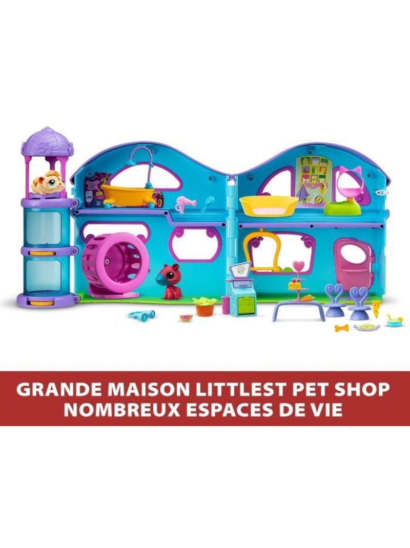 La grande maison - bandai - littlest pet shop avec 3 pets dont 1 exclusif Bleu - Kiabi