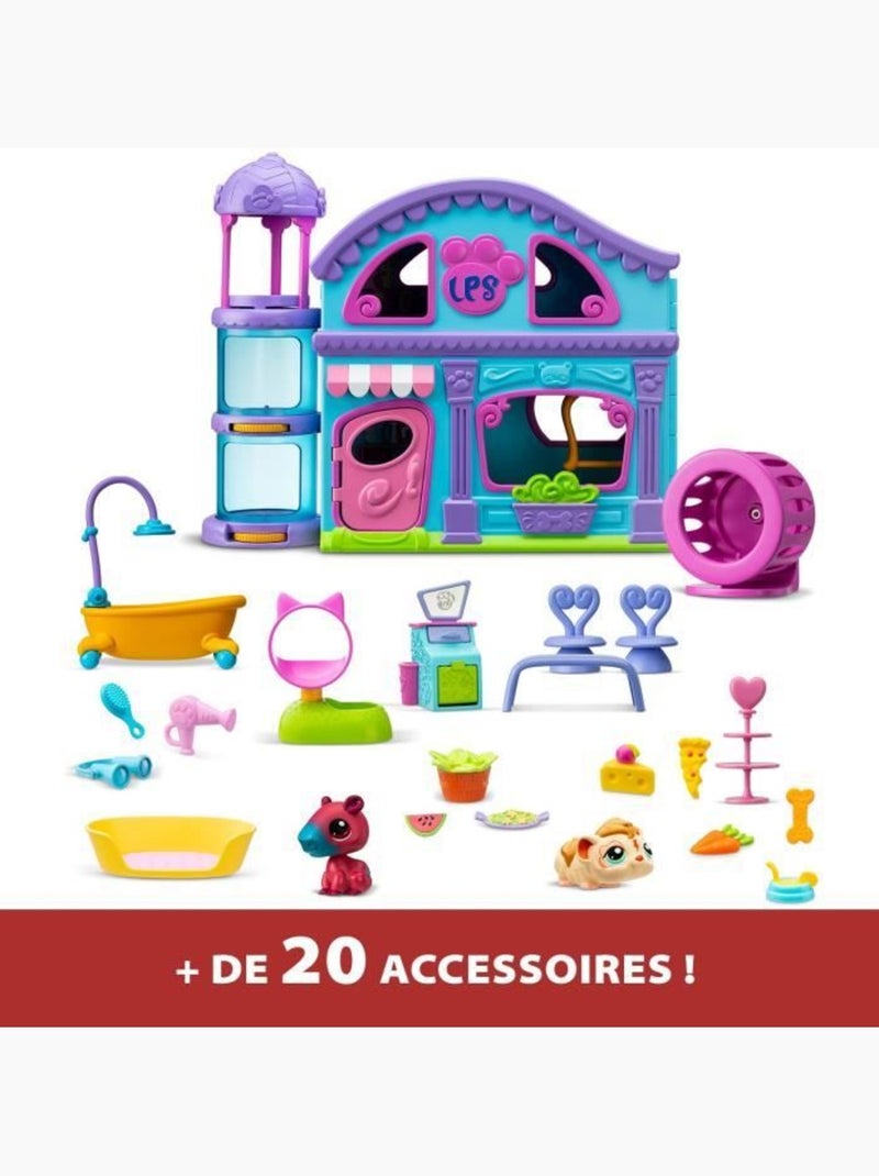 La grande maison - bandai - littlest pet shop avec 3 pets dont 1 exclusif Bleu - Kiabi