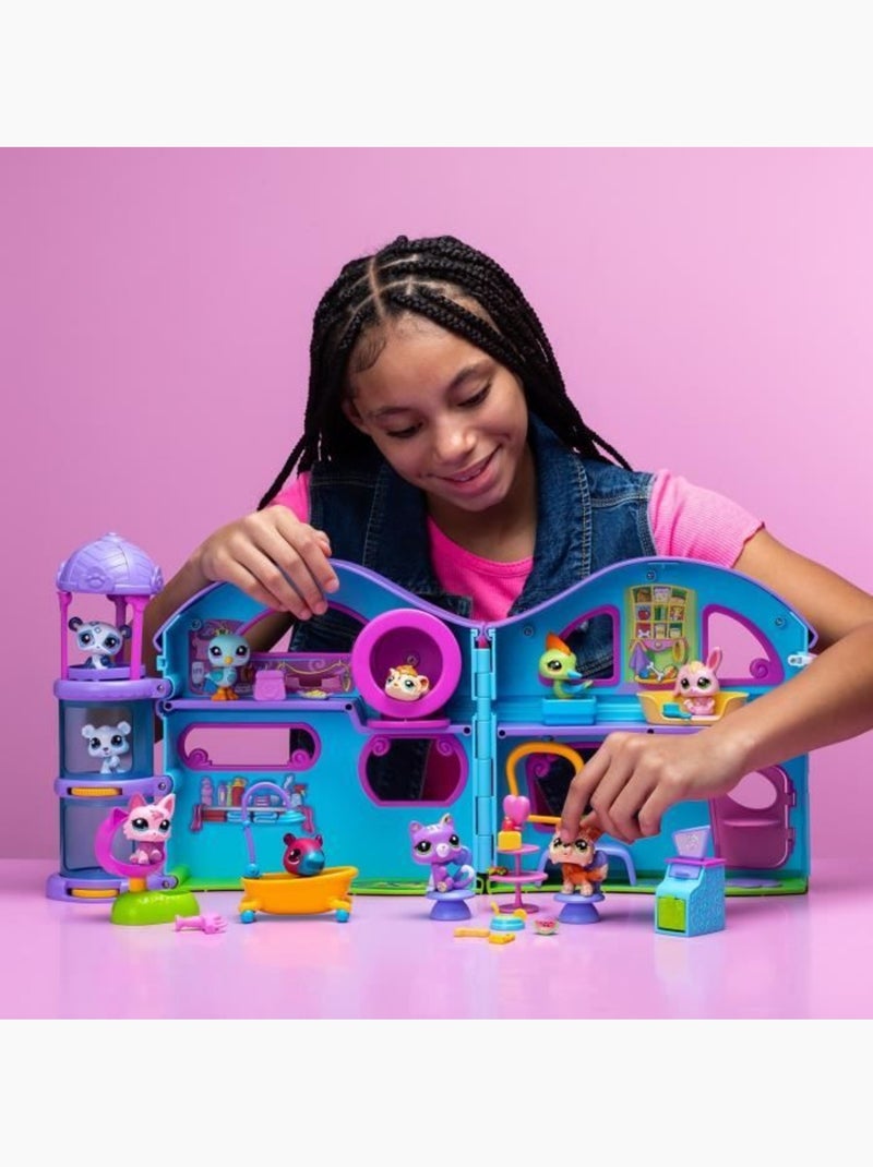 La grande maison - bandai - littlest pet shop avec 3 pets dont 1 exclusif Bleu - Kiabi