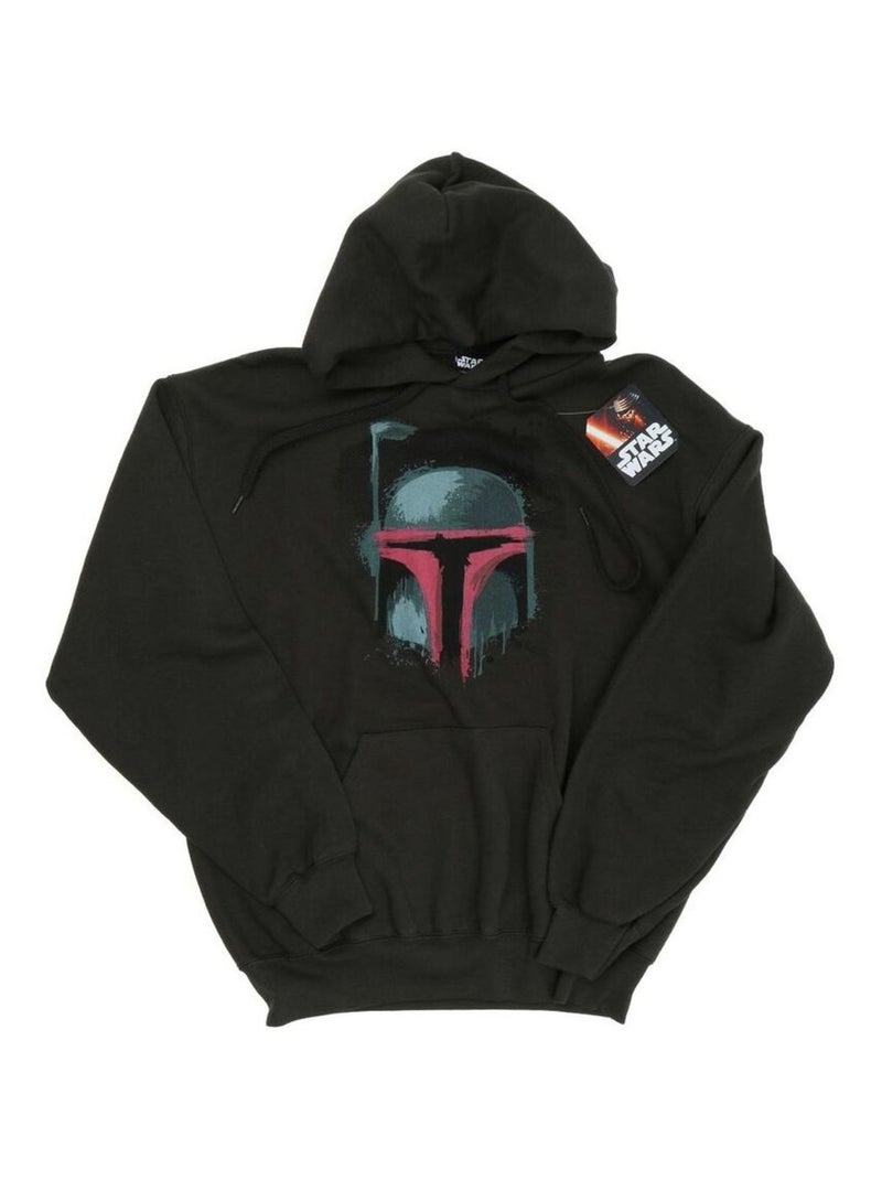 La Guerre des étoiles - Sweat à capuche motif Boba Fett motif/style casque Gris Noir - Kiabi