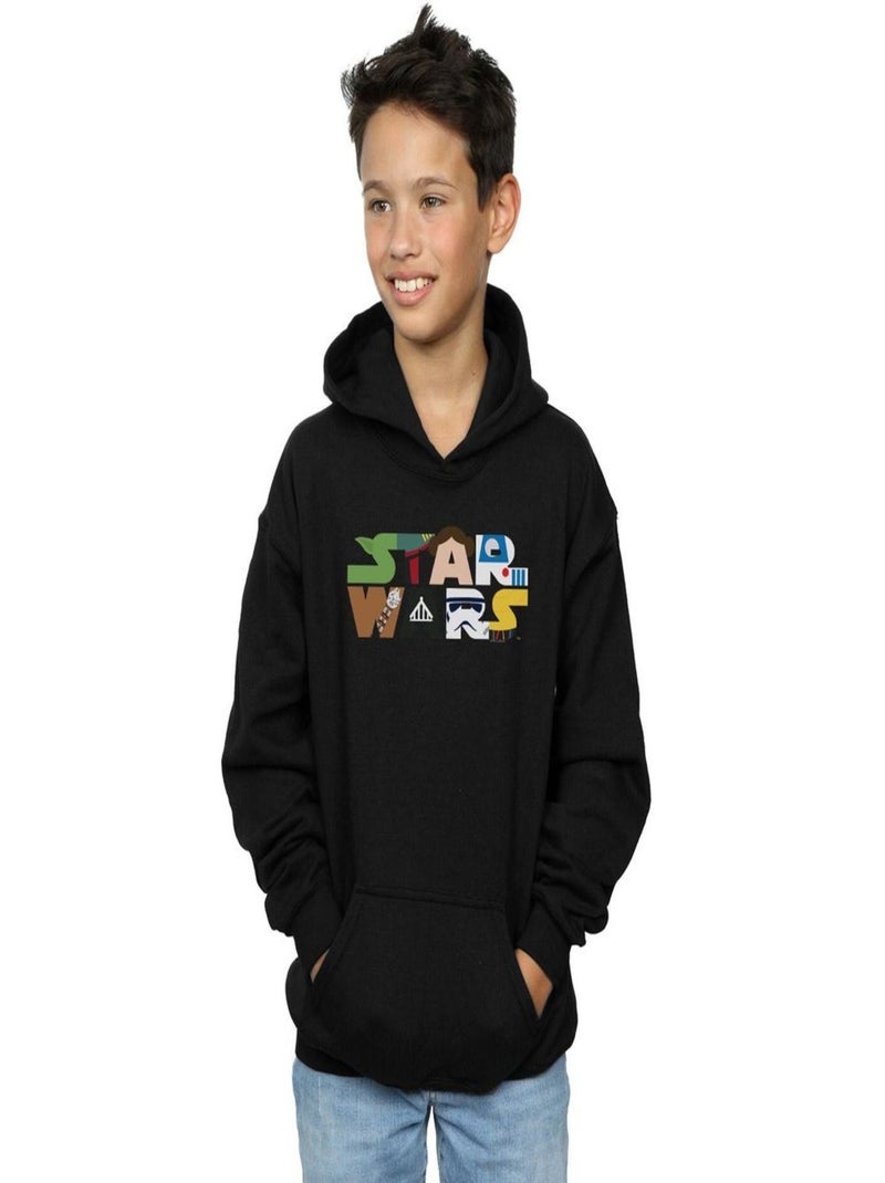 La Guerre des étoiles - Sweat à capuche motif/style logo Blanc - Kiabi