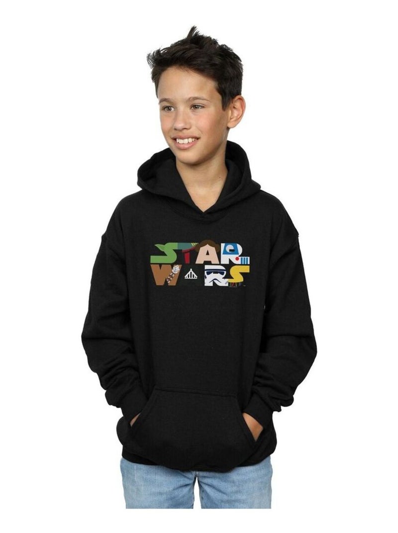 La Guerre des étoiles - Sweat à capuche motif/style logo Noir - Kiabi