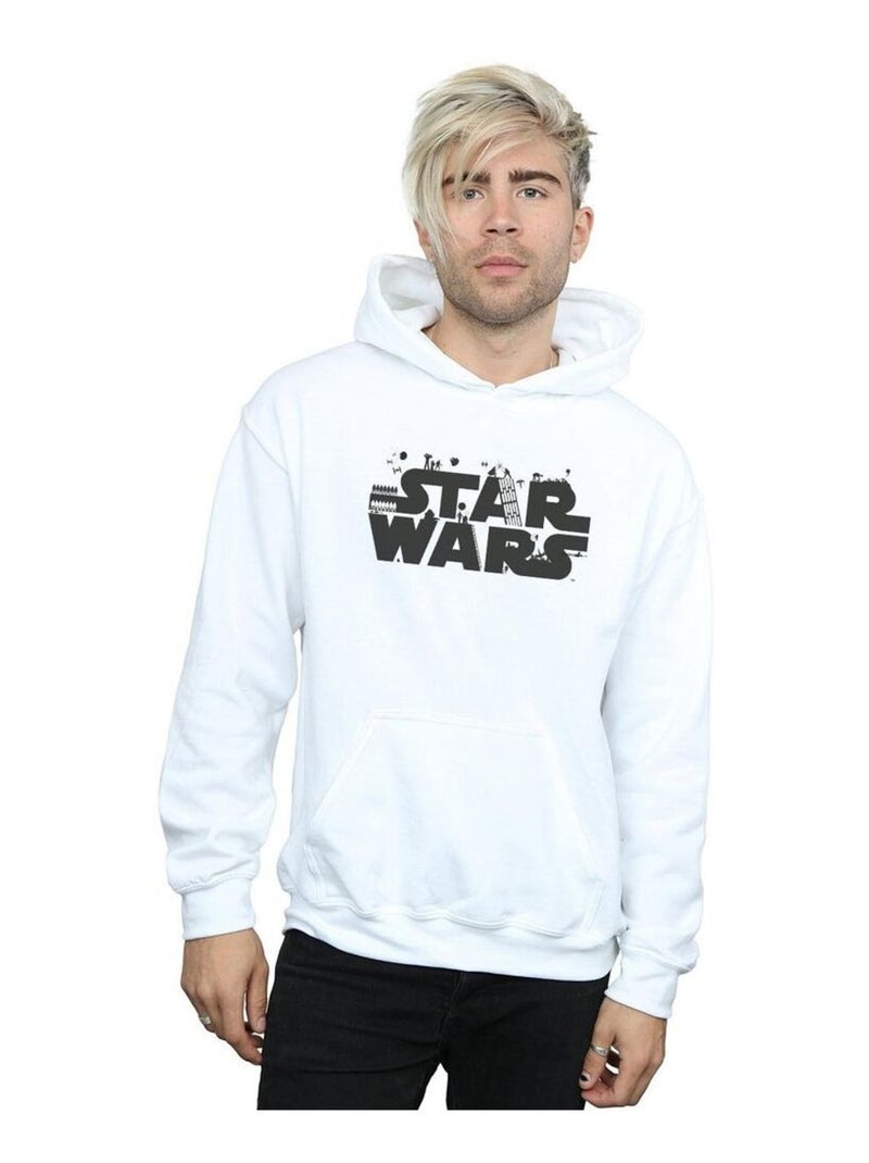 La Guerre des étoiles - Sweat à capuche motif/style minimaliste Blanc - Kiabi