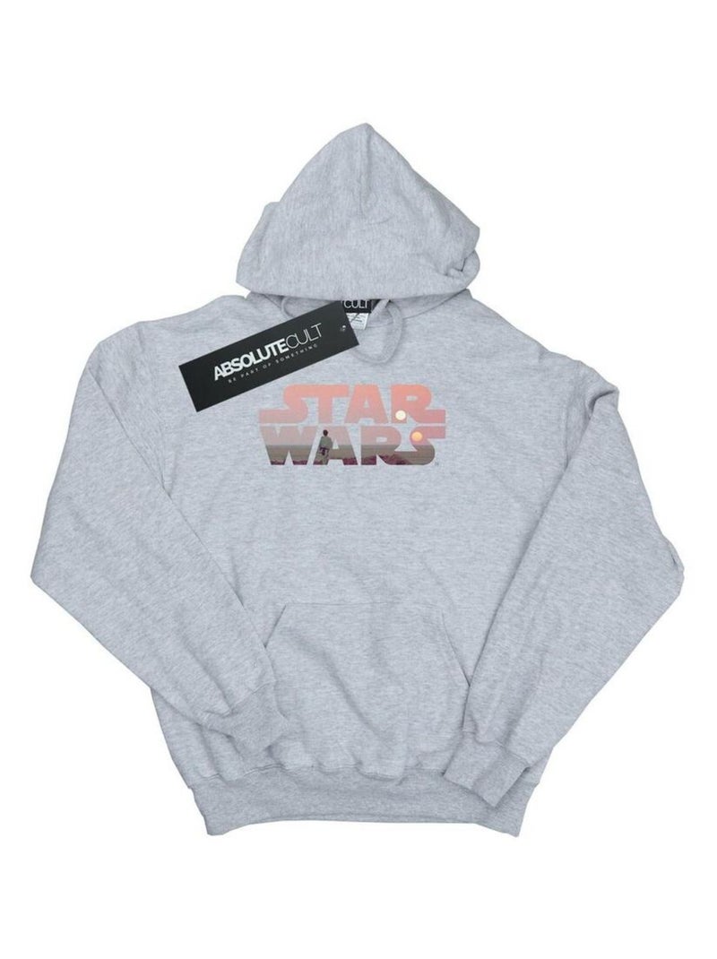 La Guerre des étoiles - Sweat à capuche TATOOINE Gris chiné - Kiabi