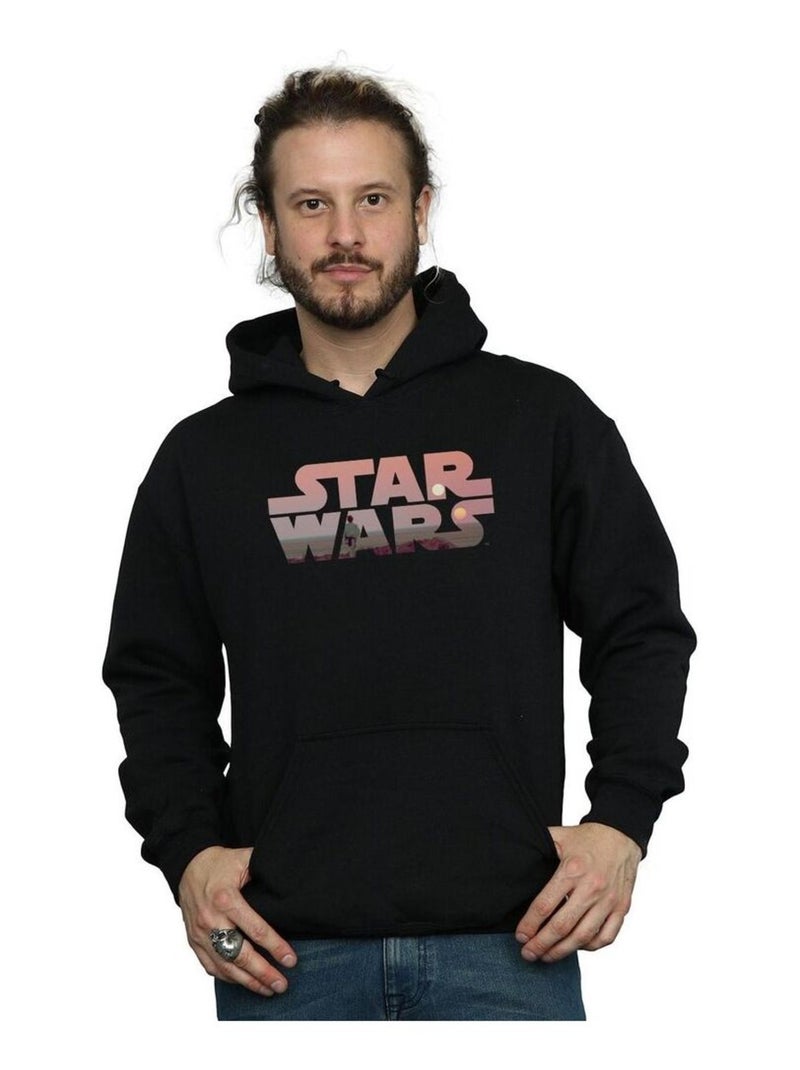 La Guerre des étoiles - Sweat à capuche TATOOINE Noir - Kiabi