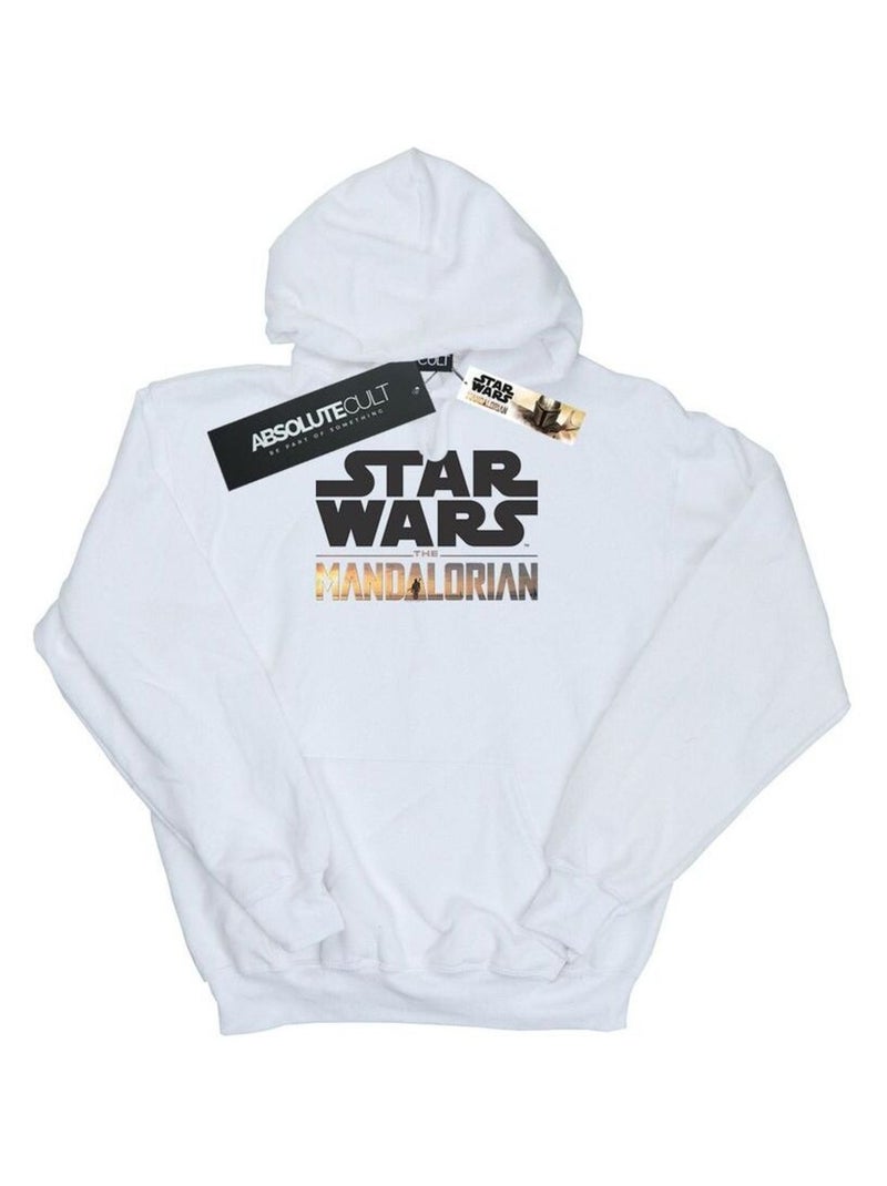 La Guerre des étoiles - Sweat à capuche THE MANDALORIAN Blanc - Kiabi