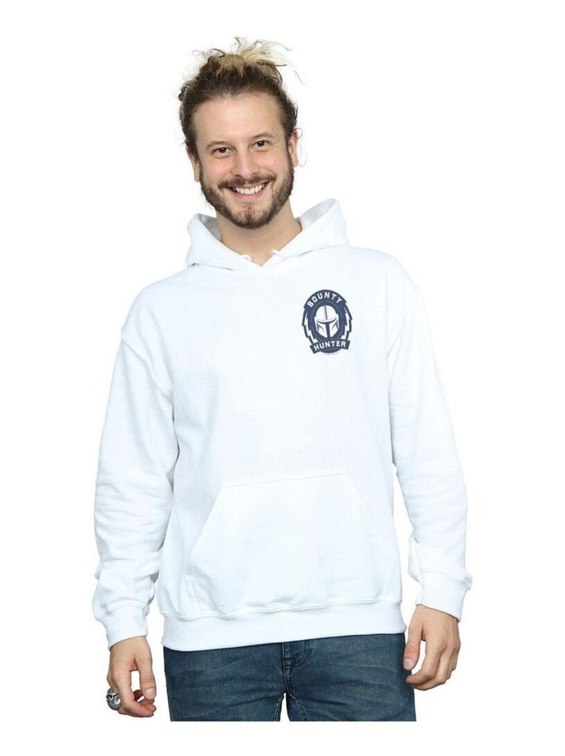 La Guerre des étoiles - Sweat à capuche THE MANDALORIAN BOUNTY HUNTER Blanc - Kiabi