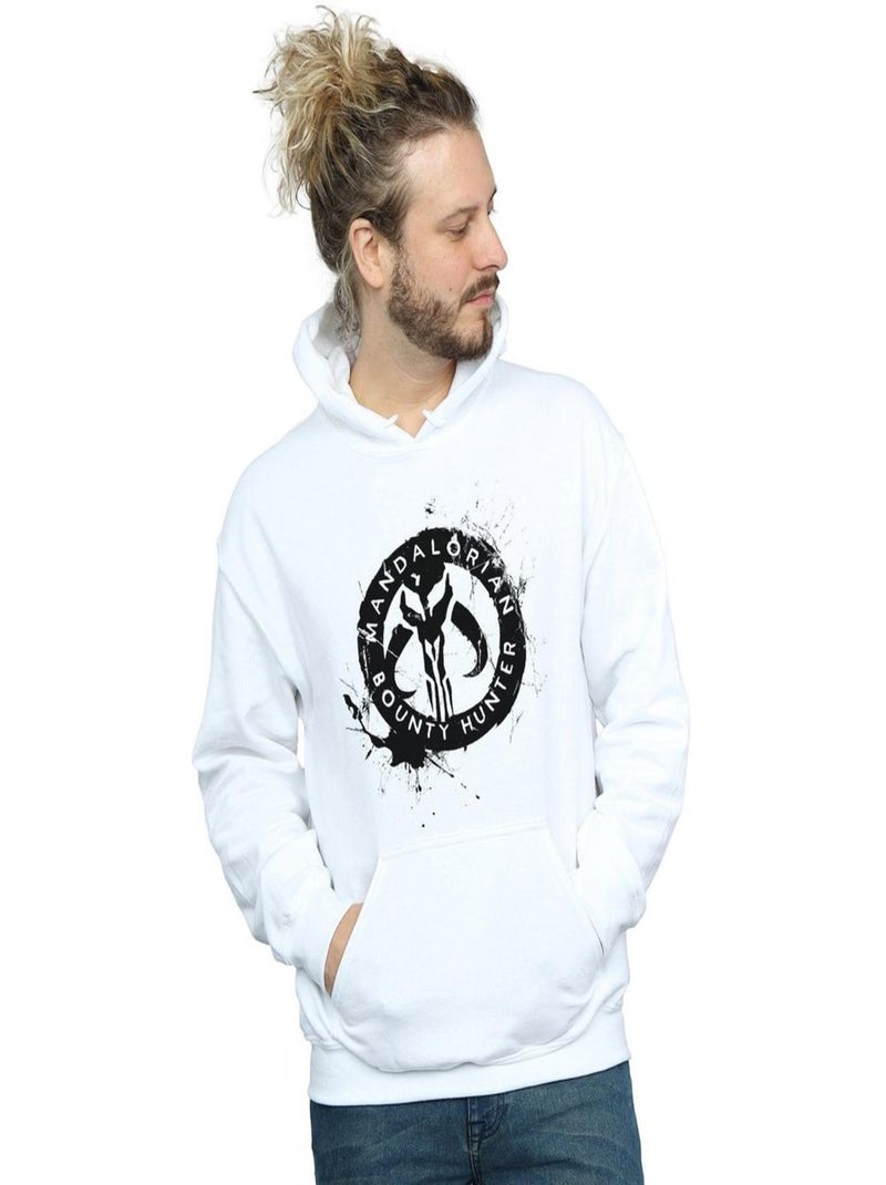 La Guerre des étoiles - Sweat à capuche THE MANDALORIAN BOUNTY HUNTER Blanc - Kiabi