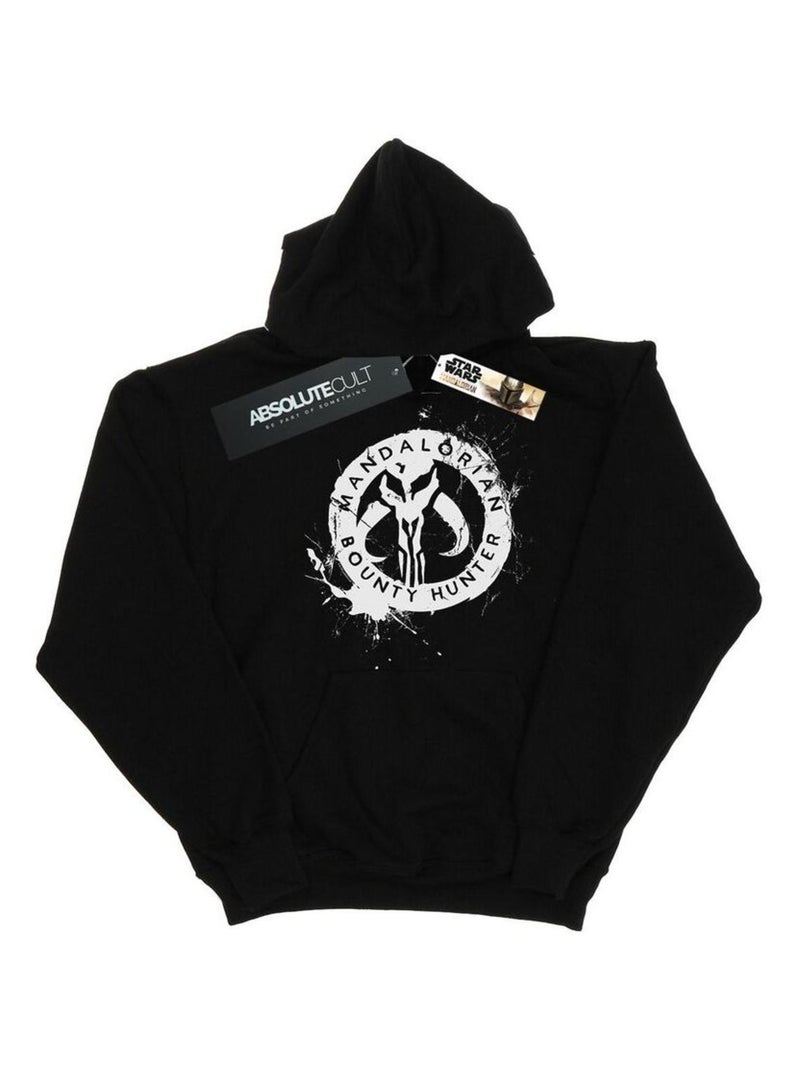 La Guerre des étoiles - Sweat à capuche THE MANDALORIAN BOUNTY HUNTER Noir - Kiabi