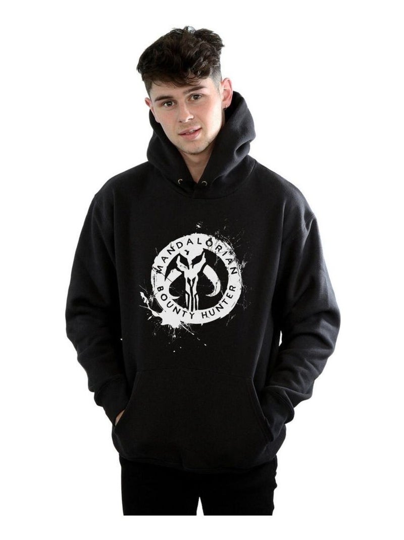 La Guerre des étoiles - Sweat à capuche THE MANDALORIAN BOUNTY HUNTER Noir - Kiabi