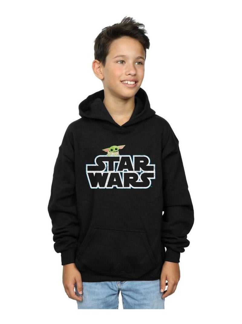 La Guerre des étoiles - Sweat à capuche THE MANDALORIAN THE CHILD Noir - Kiabi