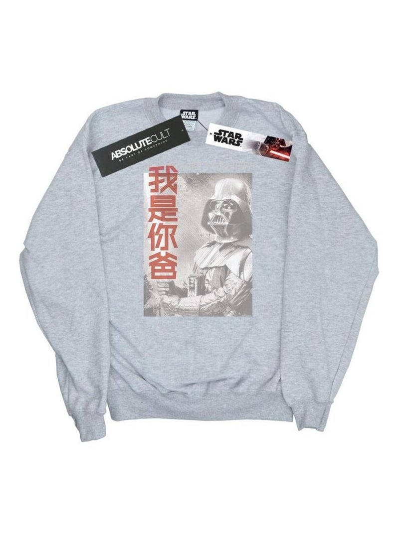 La Guerre des étoiles - Sweat AM YOUR FATHER CHINESE Gris chiné - Kiabi