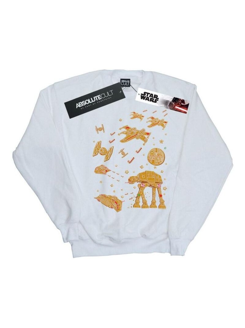 La Guerre des étoiles - Sweat GINGERBREAD BATTLE Blanc - Kiabi