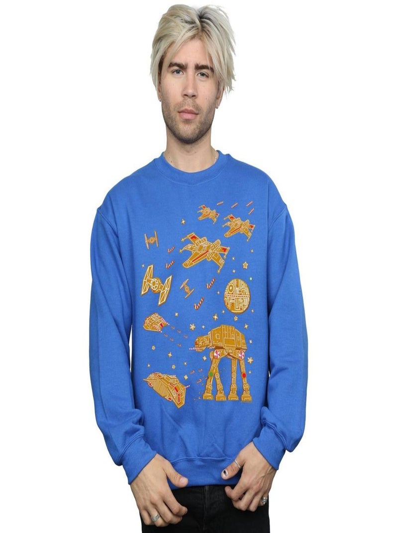 La Guerre des étoiles - Sweat GINGERBREAD BATTLE Bleu roi - Kiabi
