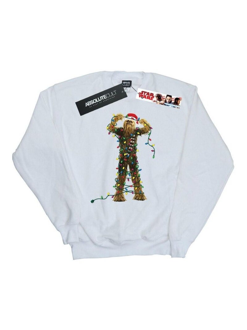 La Guerre des étoiles - Sweat motif Chewbacca motif/style Lumières de Noël Blanc - Kiabi