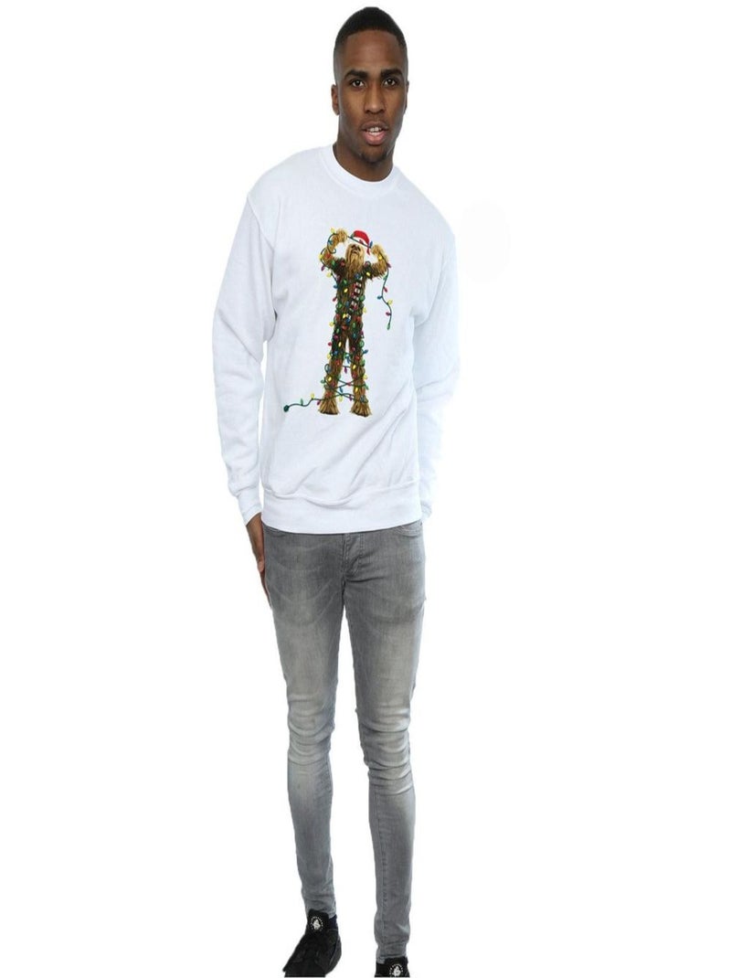 La Guerre des étoiles - Sweat motif Chewbacca motif/style Lumières de Noël Blanc - Kiabi