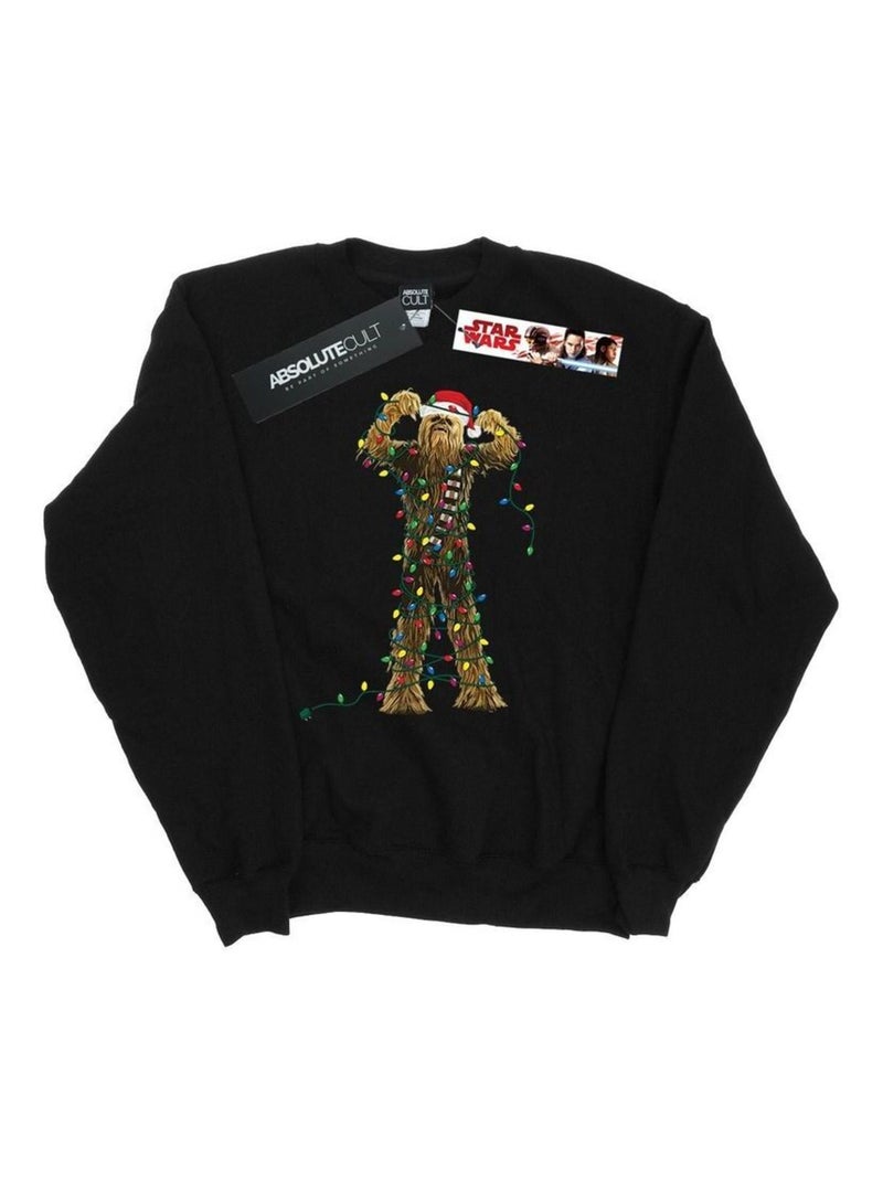 La Guerre des étoiles - Sweat motif Chewbacca motif/style Lumières de Noël Noir - Kiabi