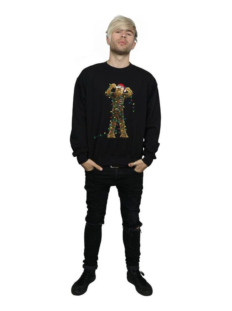 La Guerre des étoiles - Sweat motif Chewbacca motif/style Lumières de Noël Noir - Kiabi