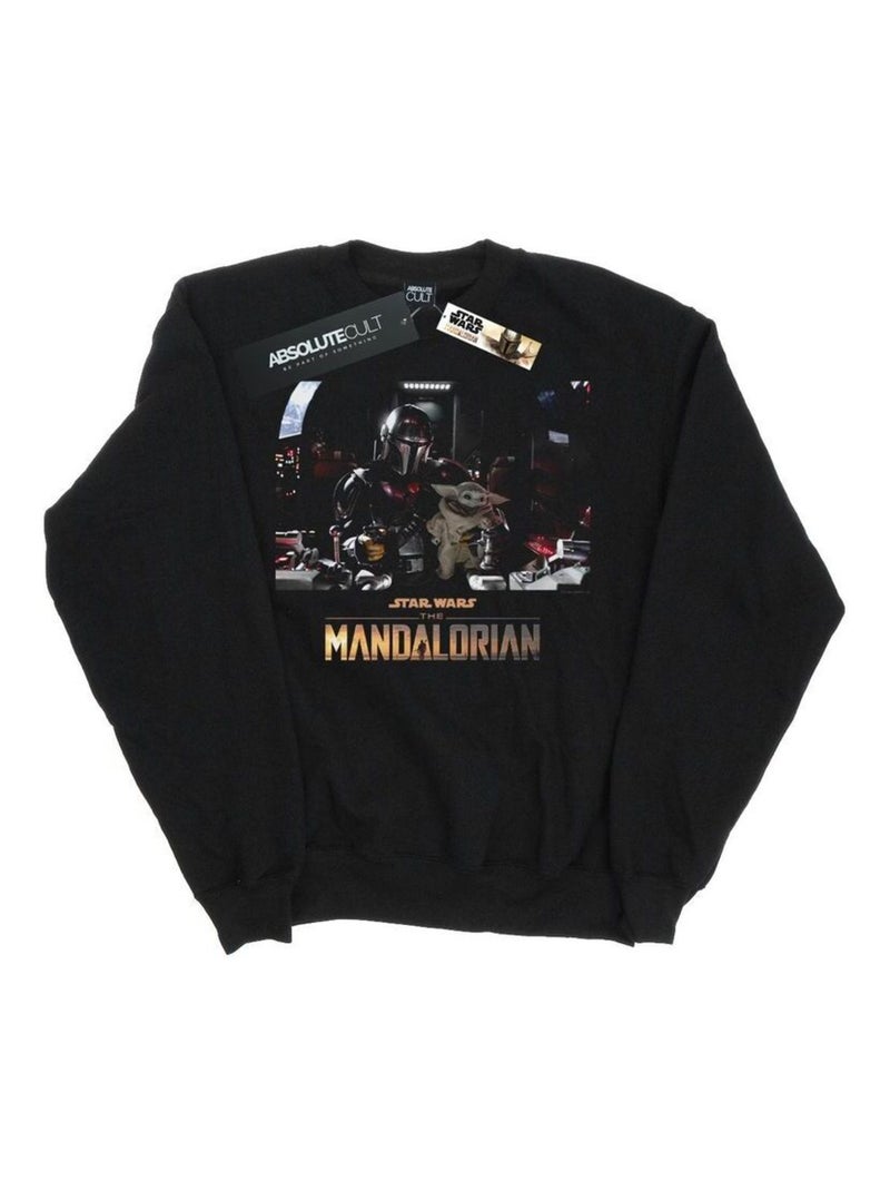 La Guerre des étoiles - Sweat THE MANDALORIAN CHILD ON BOARD Noir - Kiabi