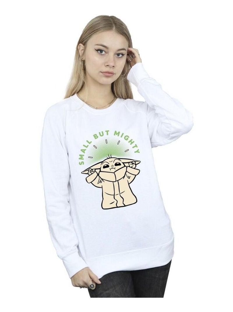 La Guerre des étoiles - Sweat THE MANDALORIAN SMALL BUT MIGHTY Blanc - Kiabi