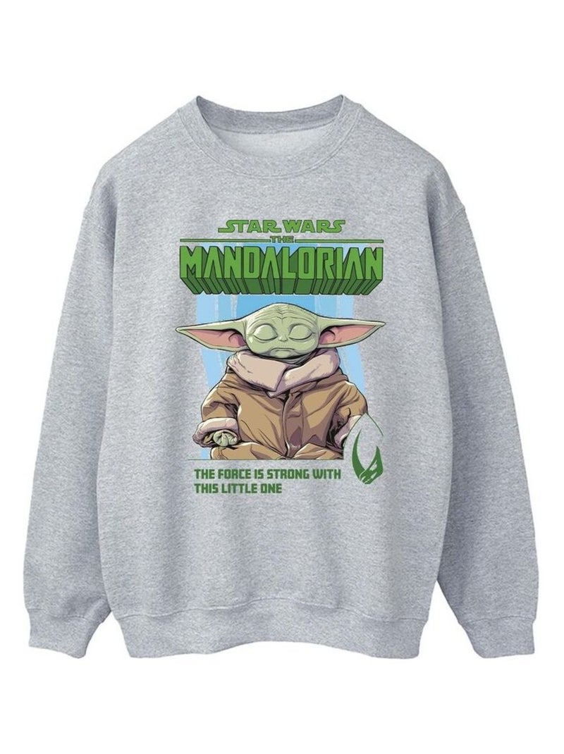 La Guerre des étoiles - Sweat THE MANDALORIAN THE FORCE IS STRONG Gris chiné - Kiabi