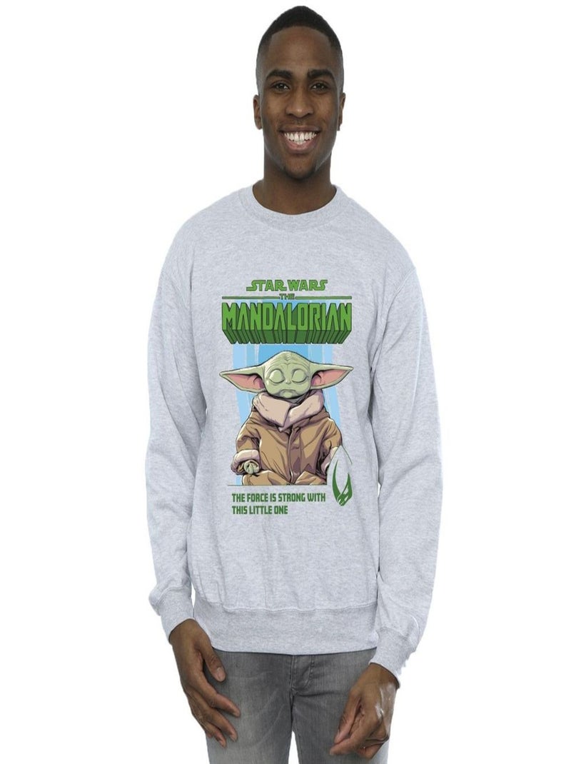 La Guerre des étoiles - Sweat THE MANDALORIAN THE FORCE IS STRONG Gris chiné - Kiabi