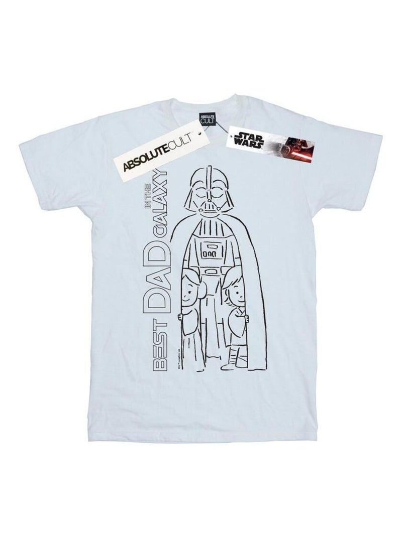 La Guerre des étoiles - T-shirt BEST DAD IN THE GALAXY Blanc - Kiabi