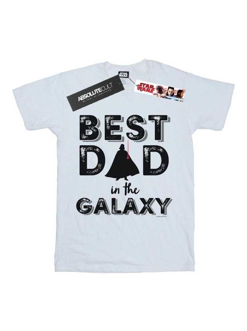 La Guerre des étoiles - T-shirt BEST DAD IN THE GALAXY Blanc - Kiabi