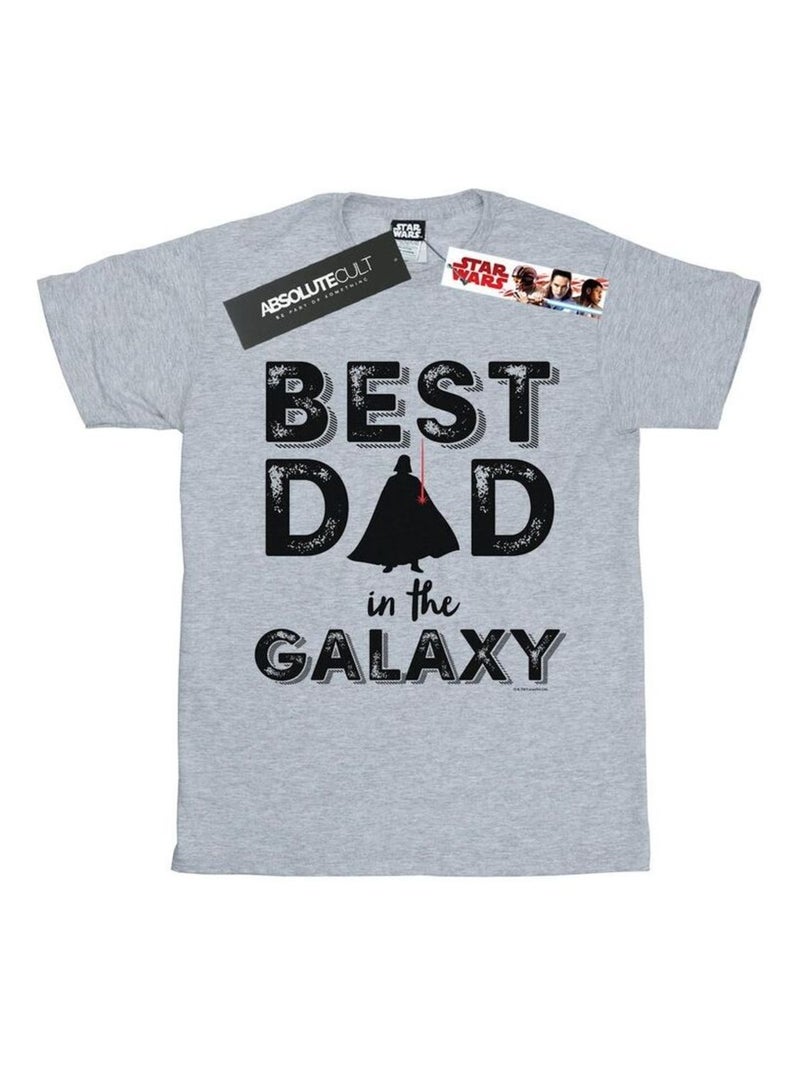La Guerre des étoiles - T-shirt BEST DAD IN THE GALAXY Gris chiné - Kiabi