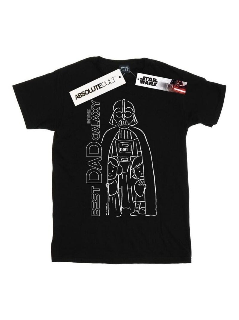 La Guerre des étoiles - T-shirt BEST DAD IN THE GALAXY Noir - Kiabi