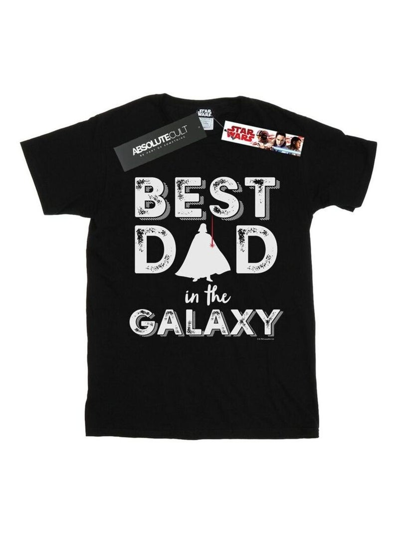 La Guerre des étoiles - T-shirt BEST DAD IN THE GALAXY Noir - Kiabi
