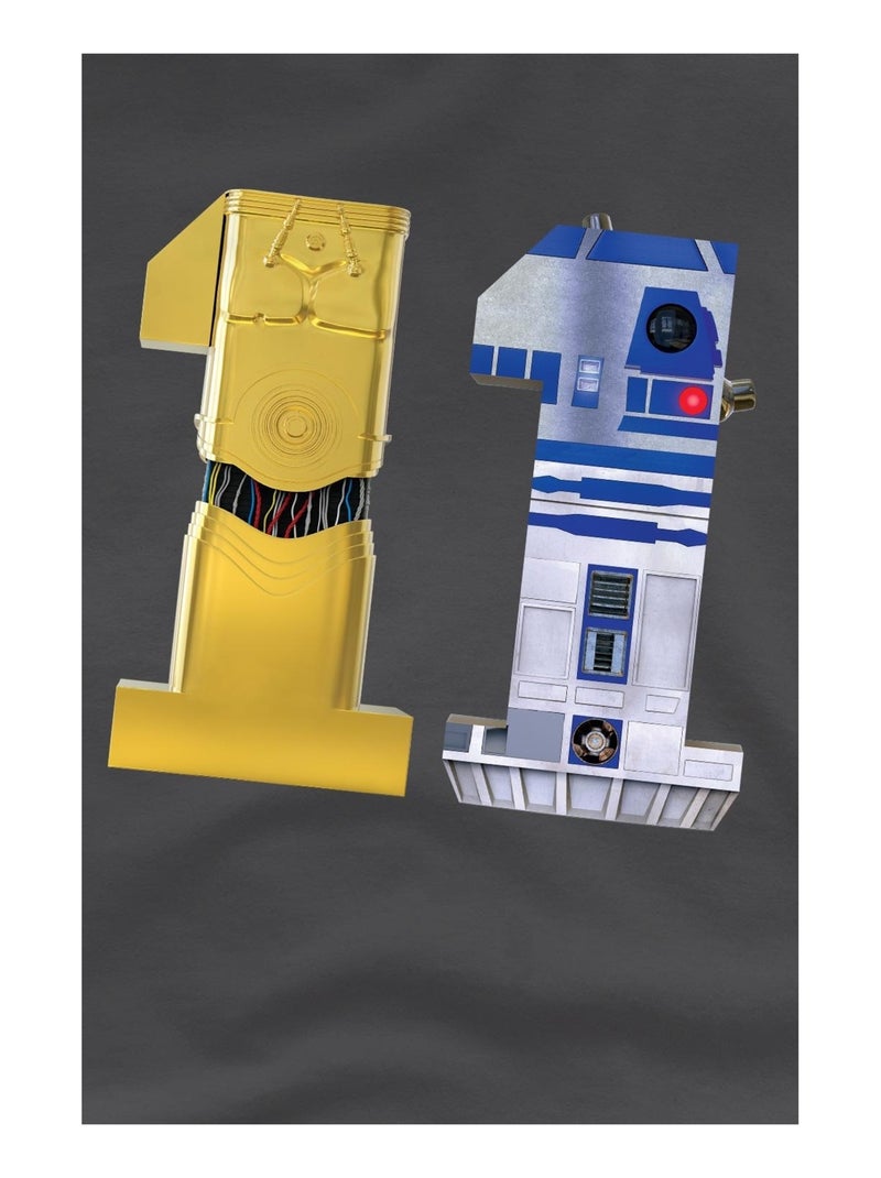 La Guerre des étoiles - T-shirt (C-3PO, R2-D2) Gris Noir - Kiabi