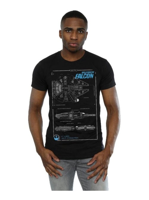 La Guerre des étoiles - T-shirt FORCE AWAKENS MILLENNIUM FALCON MANUAL - Kiabi