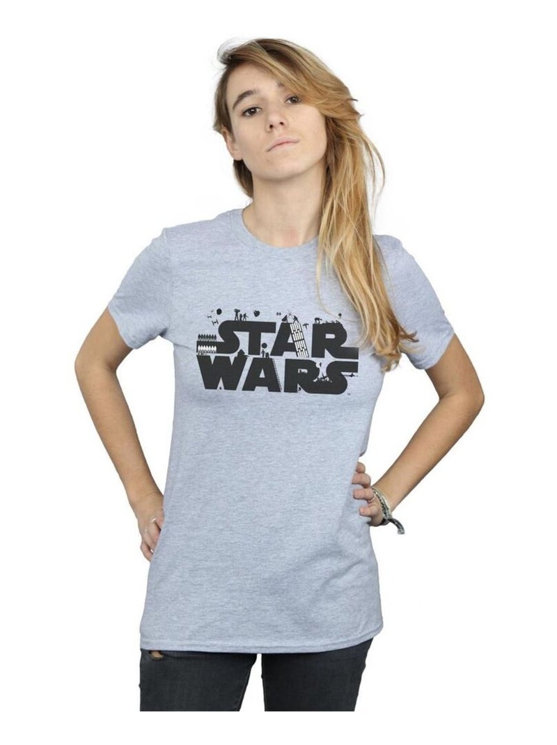 La Guerre des étoiles - T-shirt Gris chiné - Kiabi