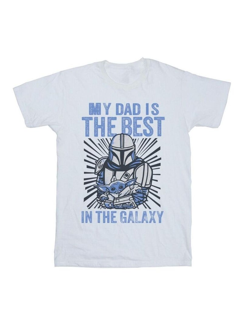 La Guerre des étoiles - T-shirt MANDALORIAN BEST DAD Blanc - Kiabi