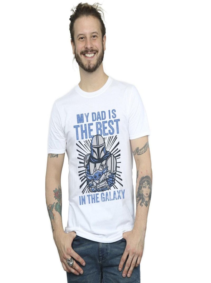 La Guerre des étoiles - T-shirt MANDALORIAN BEST DAD Blanc - Kiabi
